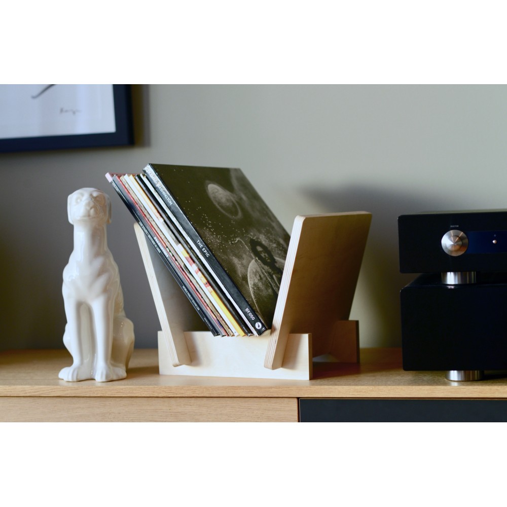 Vinylstativ / LP-stativ / platestativ kryssfinér bjørk - Lydglede