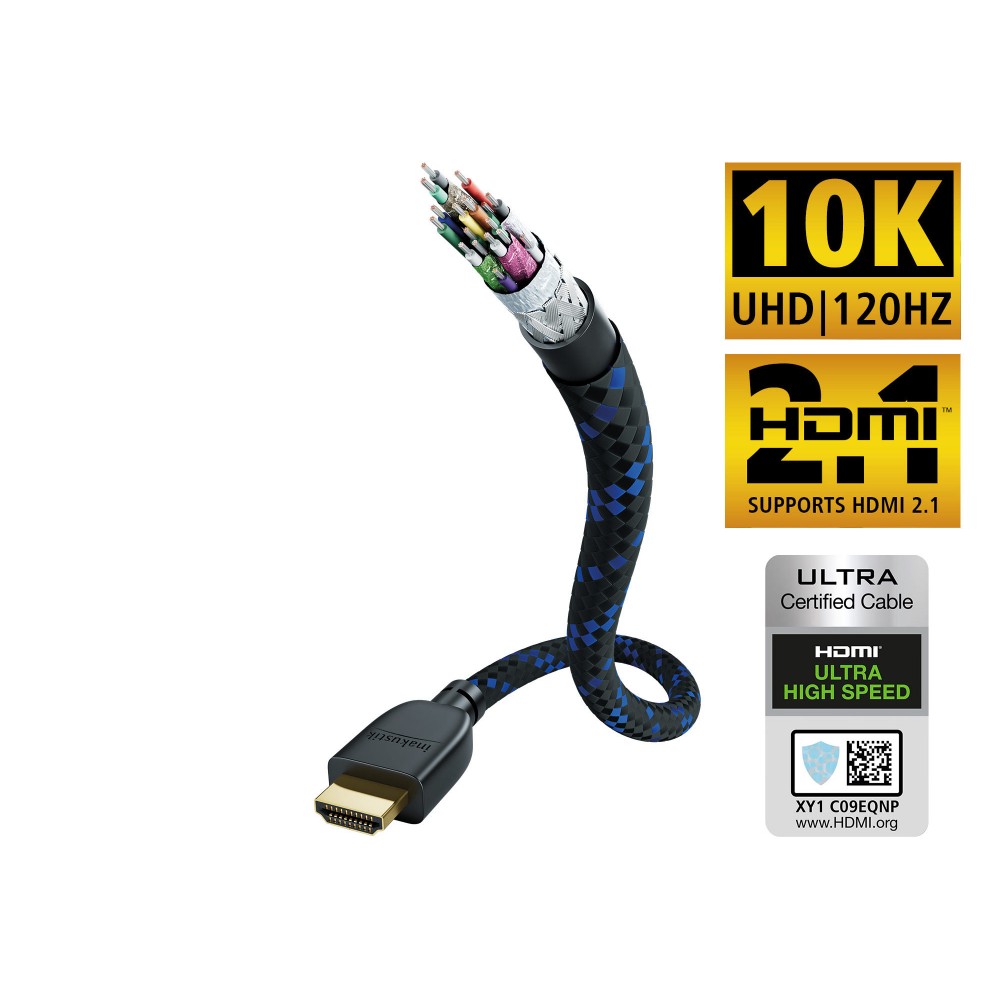 HDMI-kabel Premium (HDMI 2.1b, 10K/120Hz, 48Gbps) - Inakustik