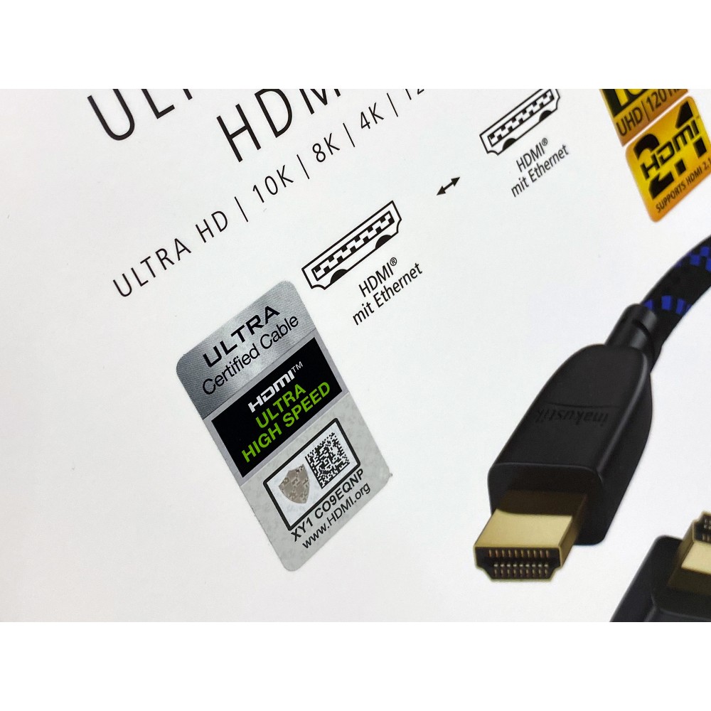 HDMI-kabel Premium (HDMI 2.1b, 10K/120Hz, 48Gbps) - Inakustik