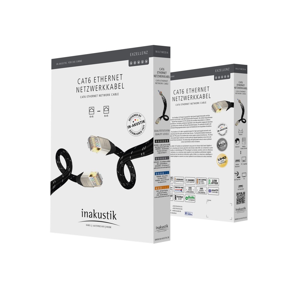 Nettverkskabel CAT6 1m - Excellence - Inakustik