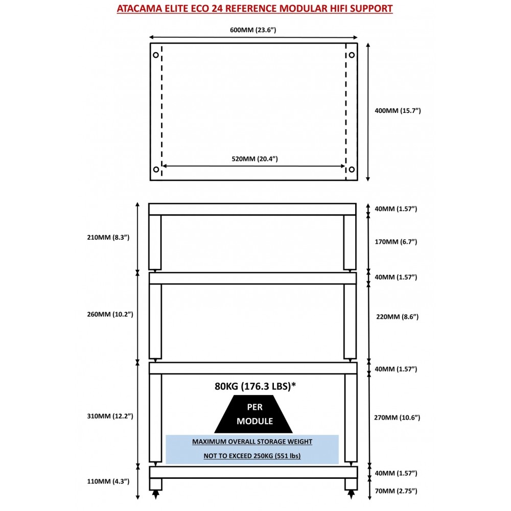 Atacama Elite Eco 24 hifi-rack - Heltre bambuss