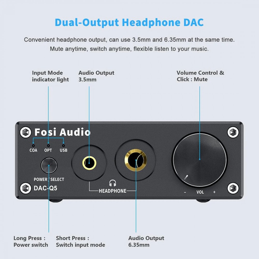 Fosi Q5 DAC og hodetelefonforsterker