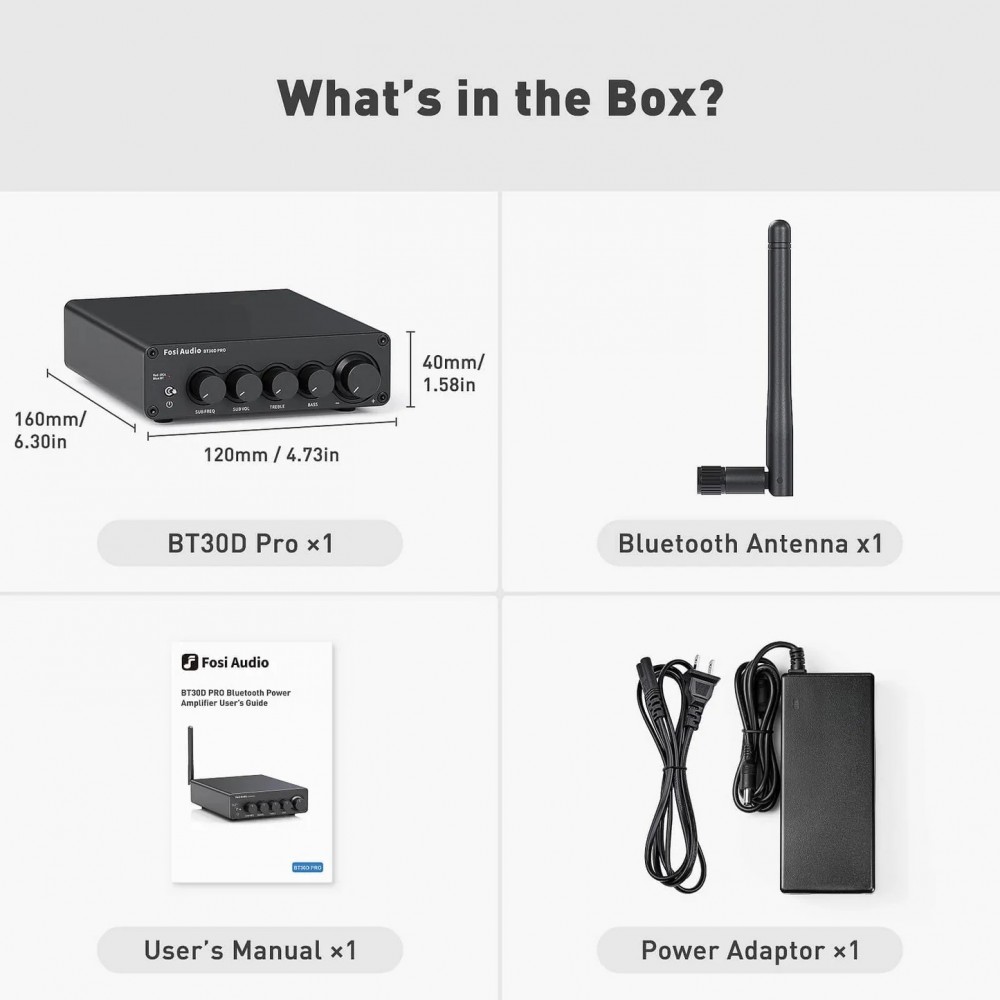 Fosi BT30D Pro integrert forsterker med DAC og Bluetooth