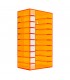 We Are Rewind oransje rack for kassetter