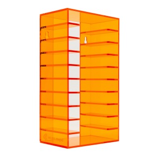 We Are Rewind oransje rack for kassetter