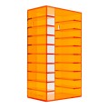 We Are Rewind oransje rack for kassetter