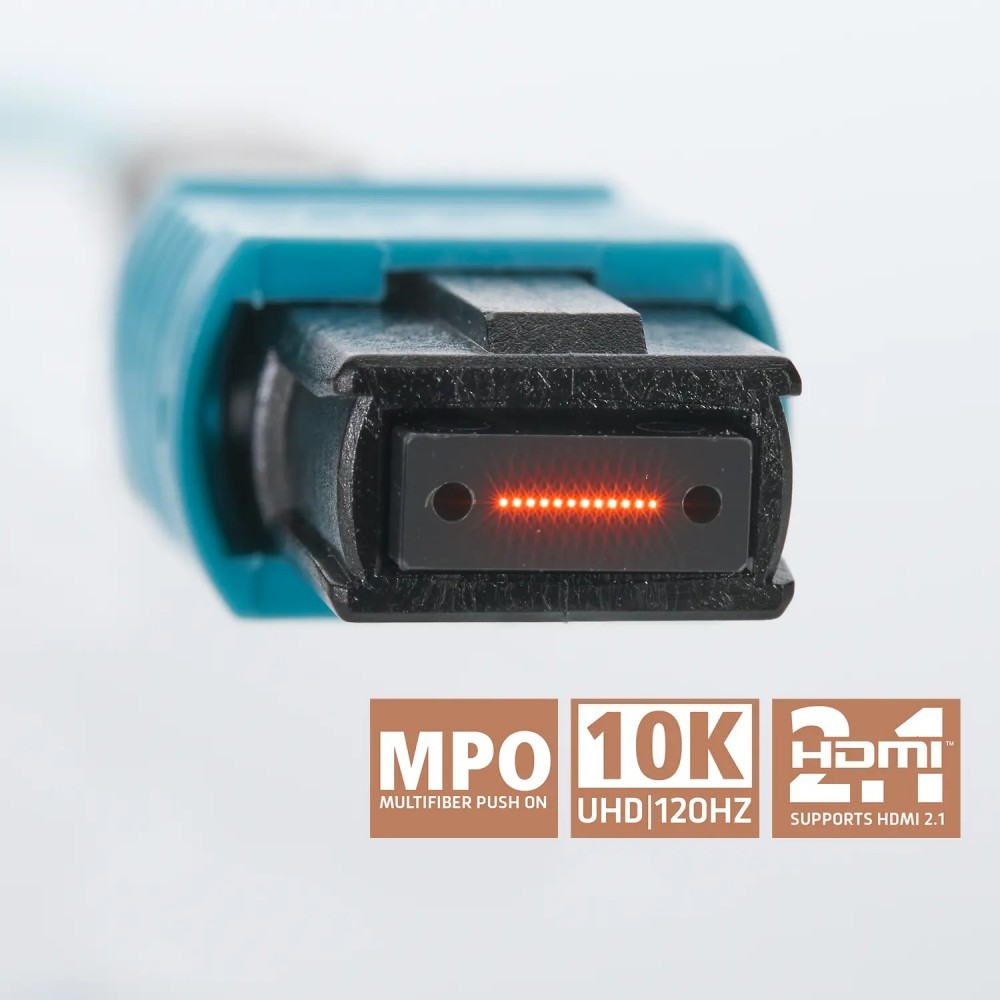 Inakustik optisk MPO HDMI-kabel - 10K, HDMI 2.1b, 48 Gbps