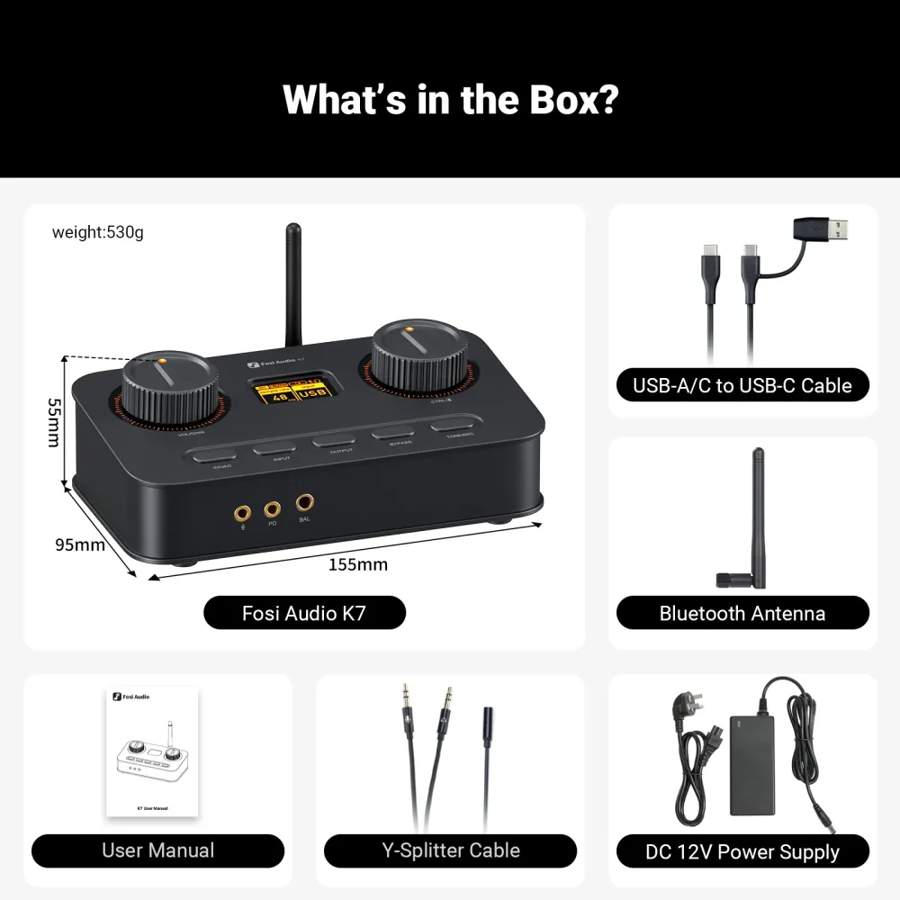 Fosi K7 DAC og hodetelefonforsterker